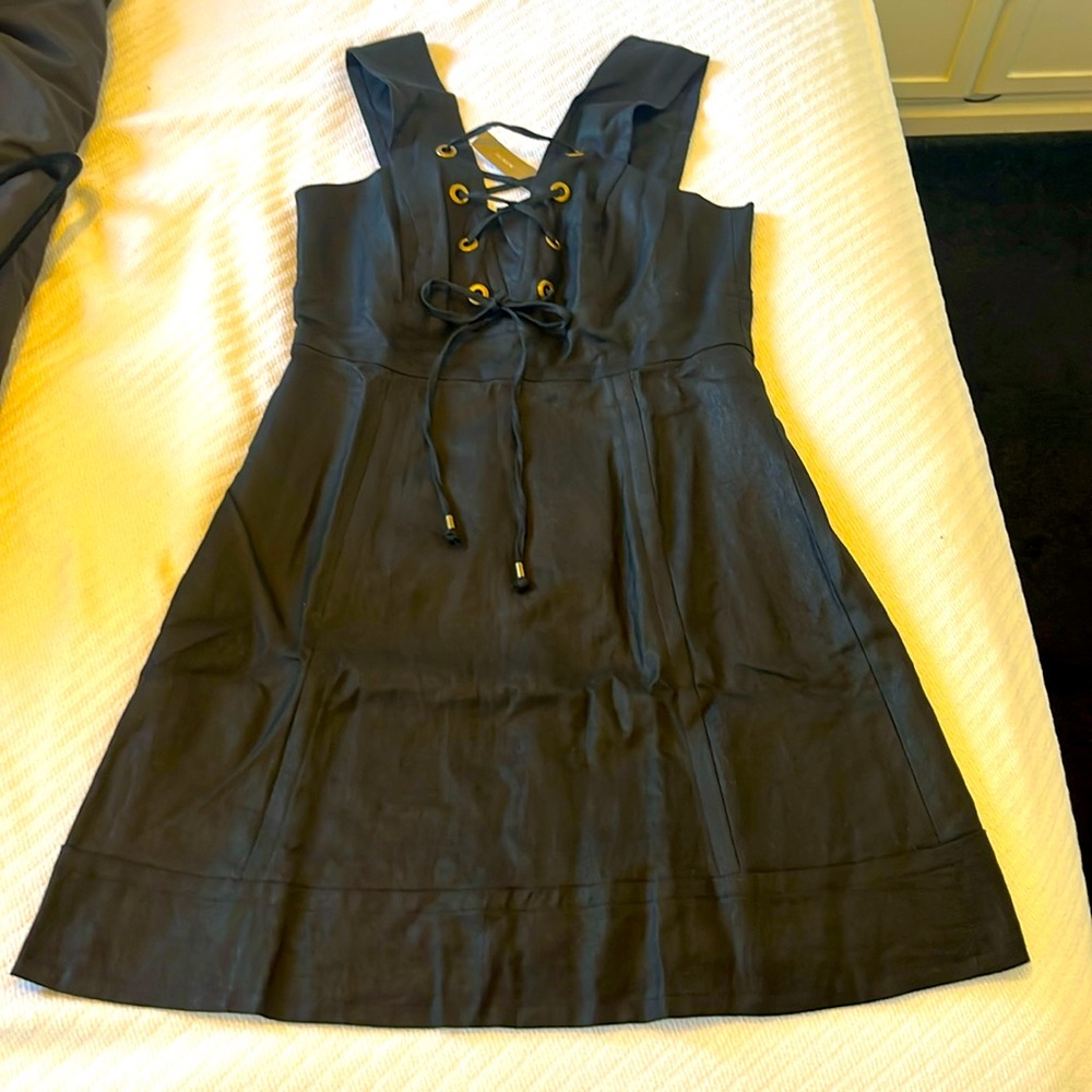 J. Crew Lace-up Dress in Structured Linen